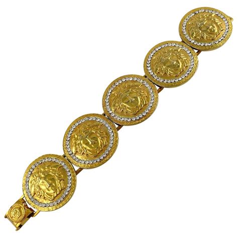 versace vintage sun bracelet|VERSACE ~ Authentic Vintage Gold Plated Sun Face Bracelet.